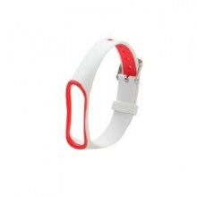 Mi band 3 4 Double Strip Pattern white with red-min